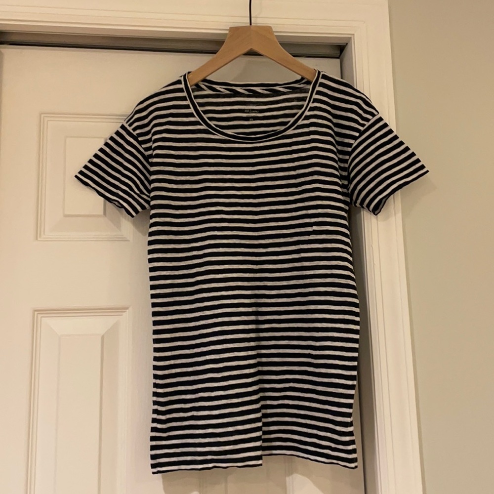 Jcrew 100% linen stripe top